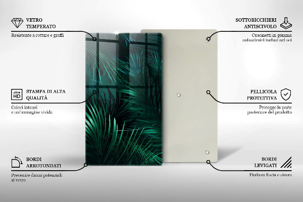 Protection pour plaque de cuisson Feuilles de la jungle sauvage