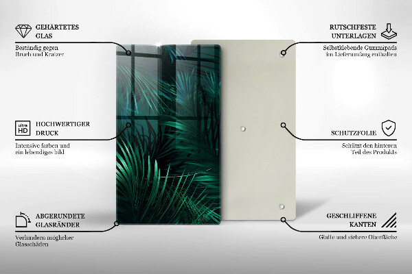 Protection pour plaque de cuisson Feuilles de la jungle sauvage