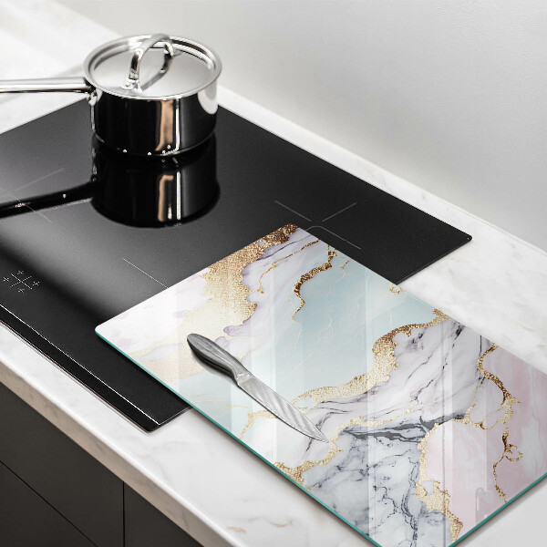 Protection pour plaque de cuisson Marbre pastel