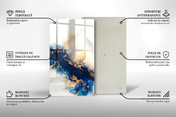 Protection pour plaque de cuisson Abstraction avec du bleu