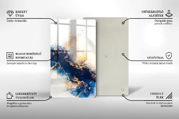 Protection pour plaque de cuisson Abstraction avec du bleu