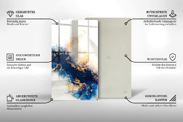 Protection pour plaque de cuisson Abstraction avec du bleu