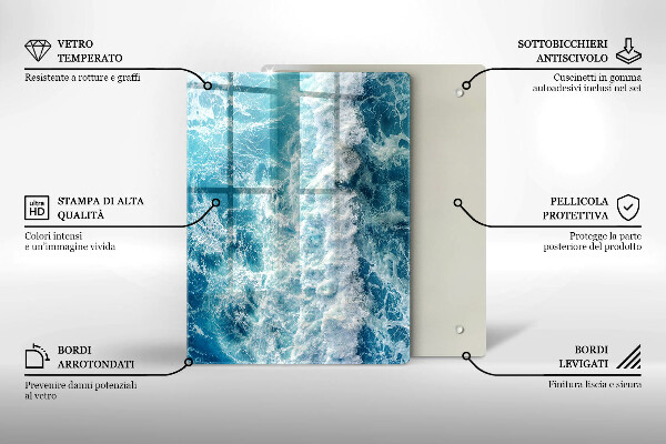 Protection pour plaque de cuisson Abstraction avec du bleu