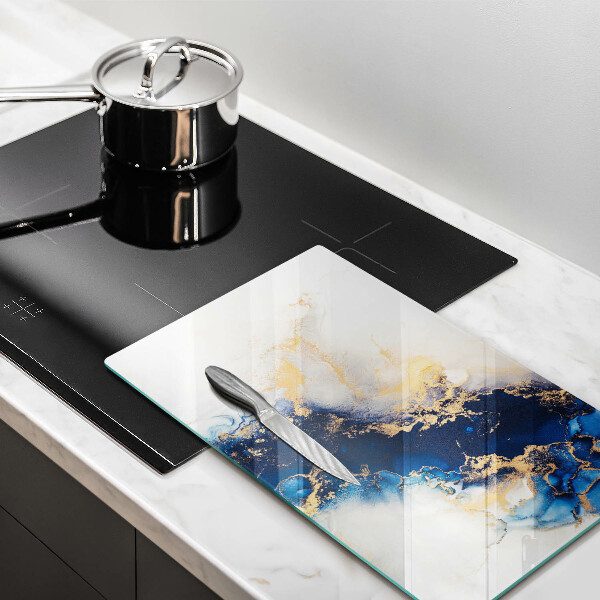 Protection pour plaque de cuisson Abstraction avec du bleu