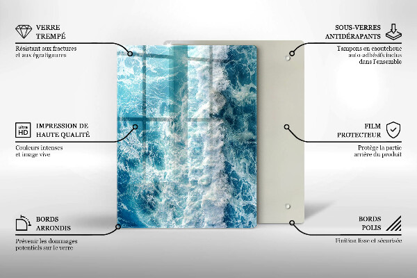 Protection pour plaque de cuisson Abstraction avec du bleu