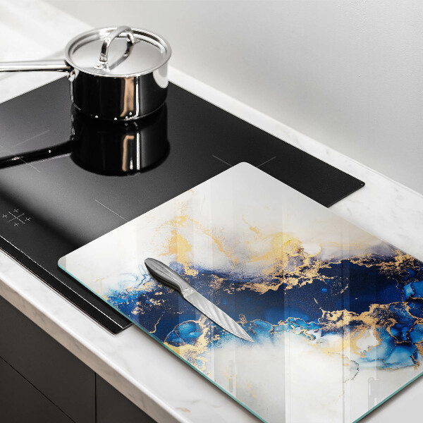 Protection pour plaque de cuisson Abstraction avec du bleu