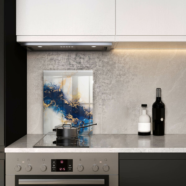 Protection pour plaque de cuisson Abstraction avec du bleu