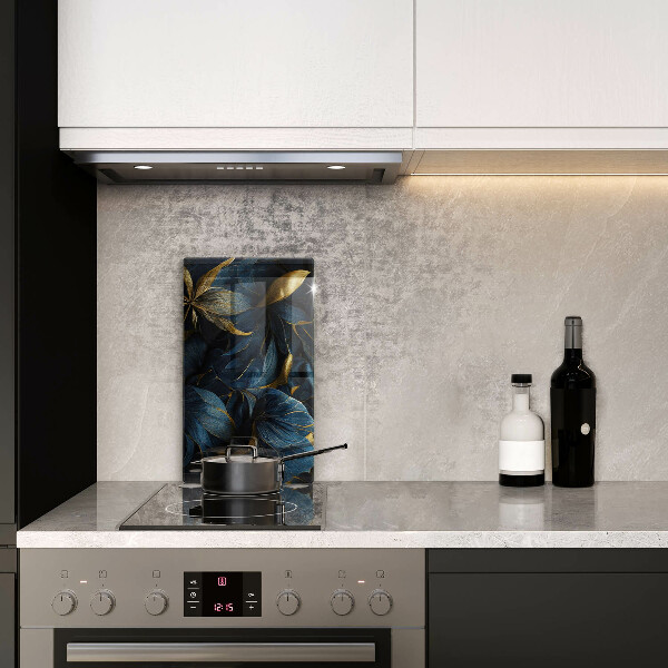 Protection pour plaque de cuisson Feuilles décoratives avec de l'or