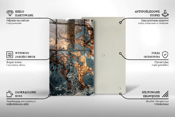 Protection pour plaque de cuisson Rocher décoratif avec de l'or