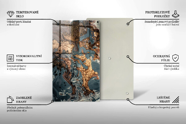 Protection pour plaque de cuisson Rocher décoratif avec de l'or