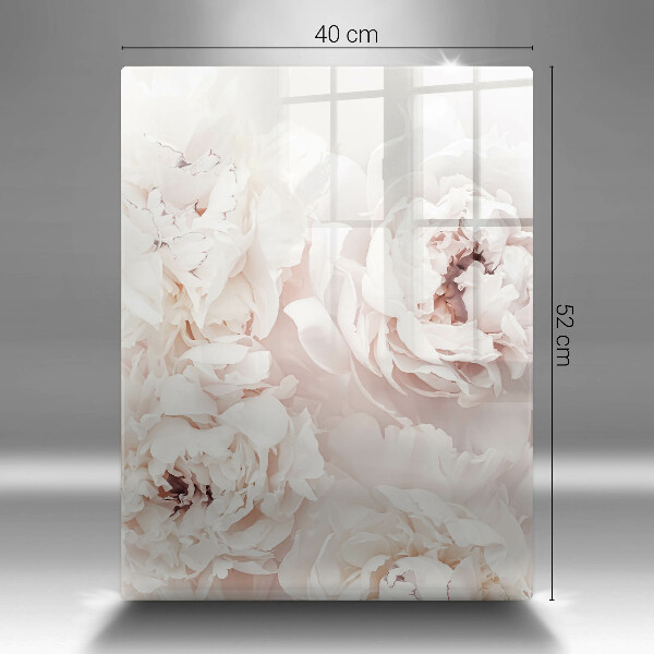 Protection pour plaque de cuisson Pivoines pastel