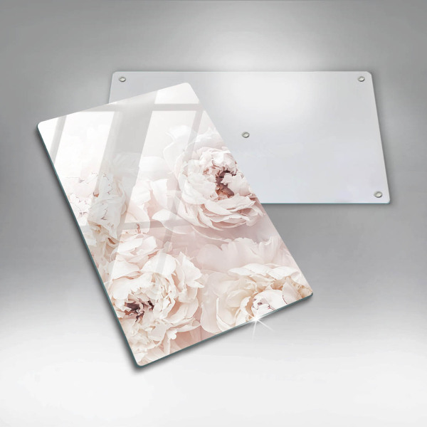 Protection pour plaque de cuisson Pivoines pastel