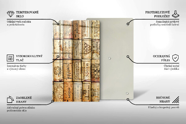 Planche à découper verre Bouchons de vin anciens