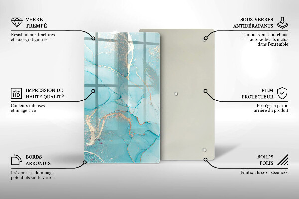 Protection pour plaque de cuisson Abstraction de pierre