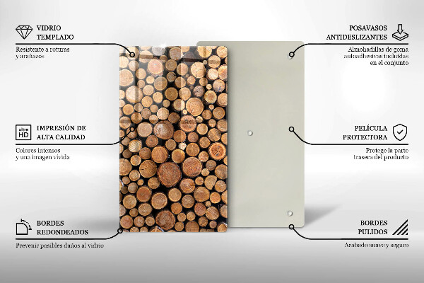 Protection pour plaque de cuisson Des troncs d'arbres