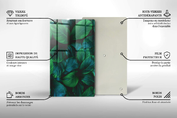 Protection pour plaque de cuisson Feuilles de la jungle