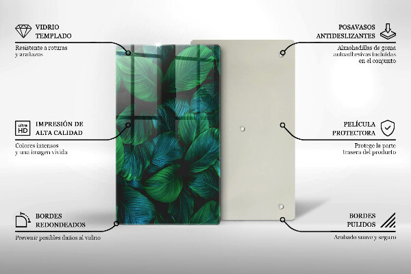 Protection pour plaque de cuisson Feuilles de la jungle