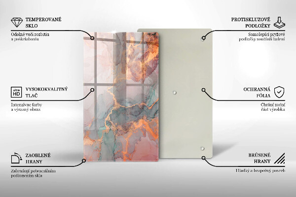 Protection pour plaque de cuisson Marbre avec de l'or