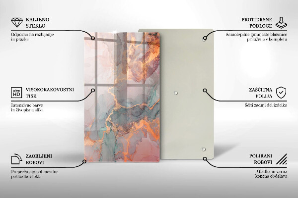 Protection pour plaque de cuisson Marbre avec de l'or