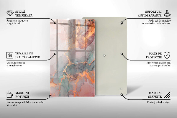 Protection pour plaque de cuisson Marbre avec de l'or