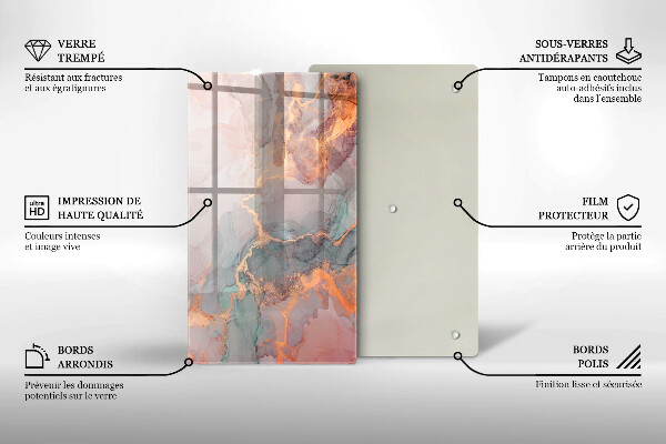 Protection pour plaque de cuisson Marbre avec de l'or