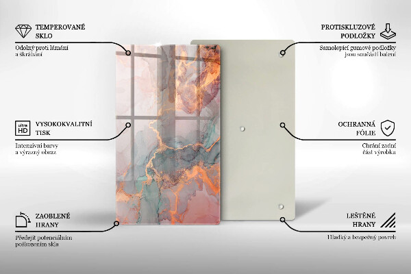 Protection pour plaque de cuisson Marbre avec de l'or