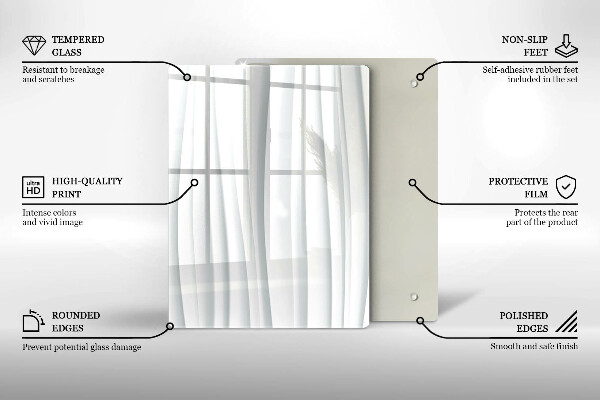 Planche à découper verre Feuilles de monstre