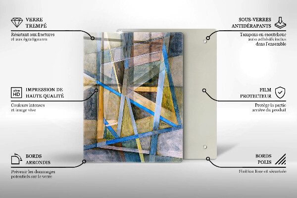 Planche à découper verre Lignes de fumée abstraites
