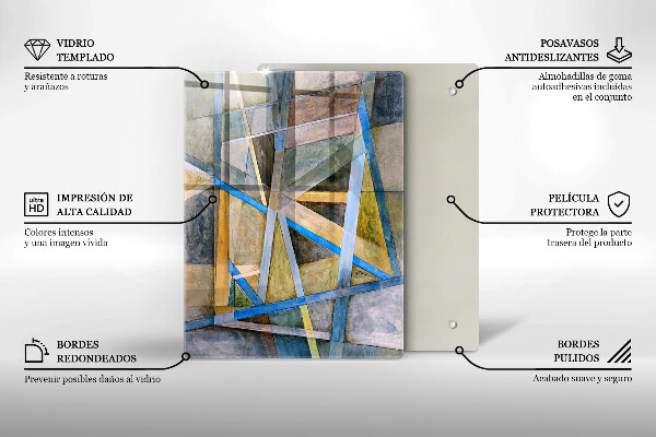 Planche à découper verre Lignes de fumée abstraites