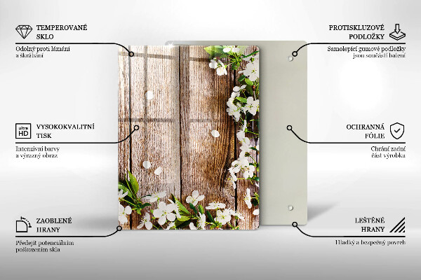 Planche à découper verre Tournesols sur planches