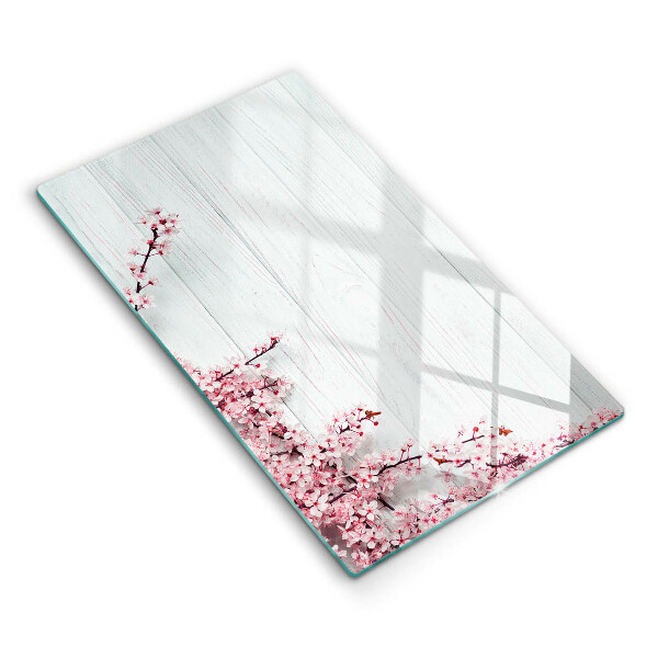 Planche à découper verre Des fleurs sur les planches
