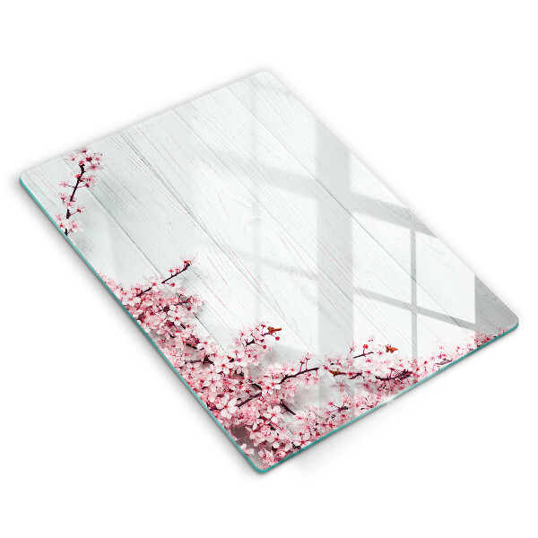 Planche à découper verre Des fleurs sur les planches