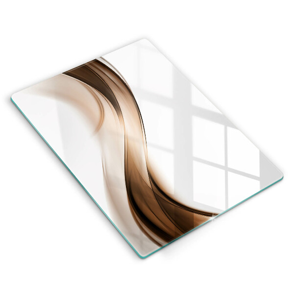 Planche à découper verre Lignes brunes abstraites