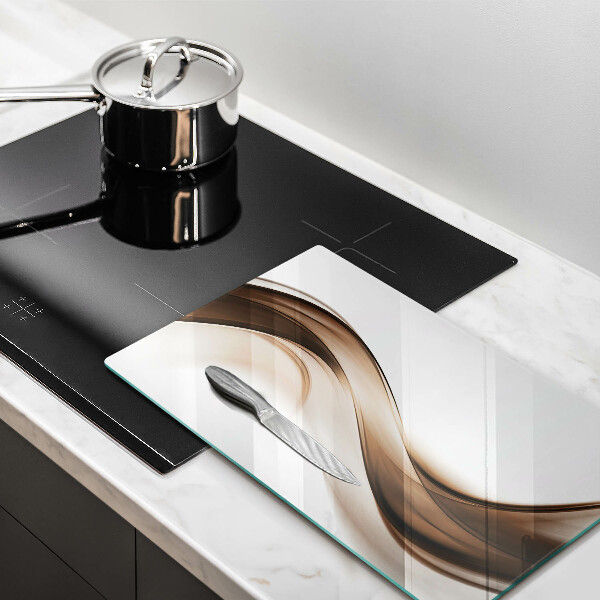 Planche à découper verre Lignes brunes abstraites