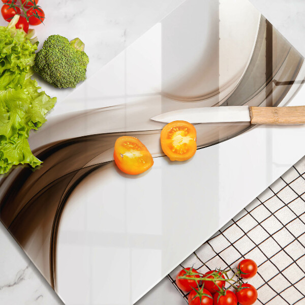 Planche à découper verre Lignes brunes abstraites