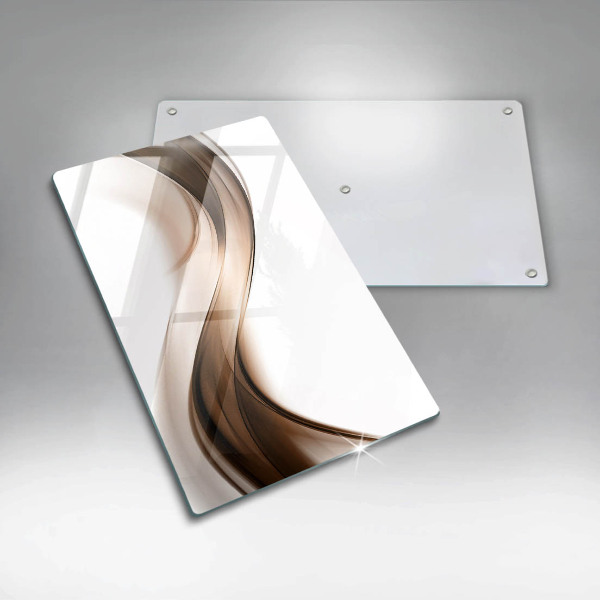 Planche à découper verre Lignes brunes abstraites