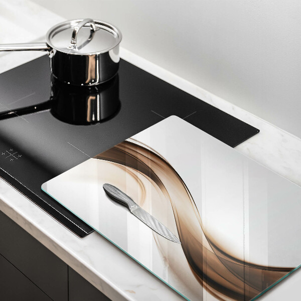 Planche à découper verre Lignes brunes abstraites