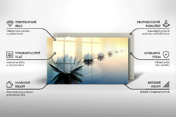 Protège plaque de cuisson Fleurs de lys sur l'eau