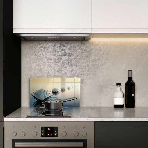 Protège plaque de cuisson Fleurs de lys sur l'eau