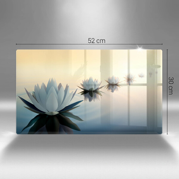 Protège plaque de cuisson Fleurs de lys sur l'eau