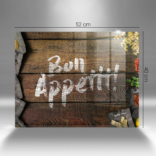 Protège plaque de cuisson Panneaux d'inscription Bon Appetit