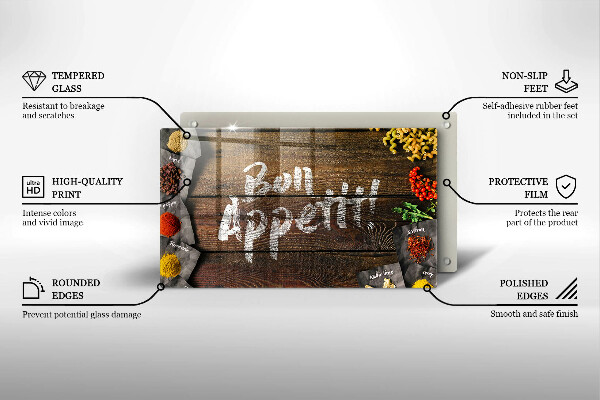 Protège plaque de cuisson Panneaux d'inscription Bon Appetit
