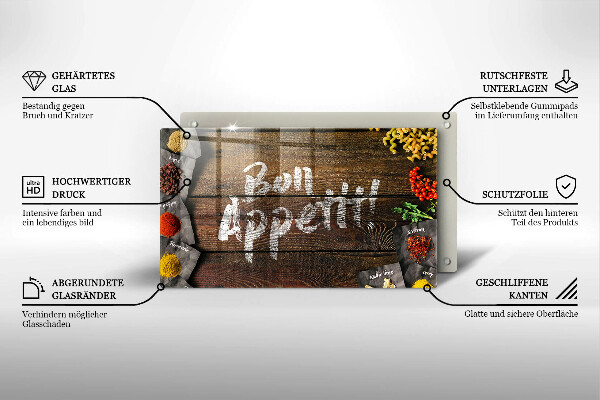 Protège plaque de cuisson Panneaux d'inscription Bon Appetit