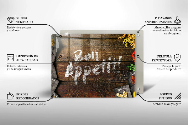Protège plaque de cuisson Panneaux d'inscription Bon Appetit
