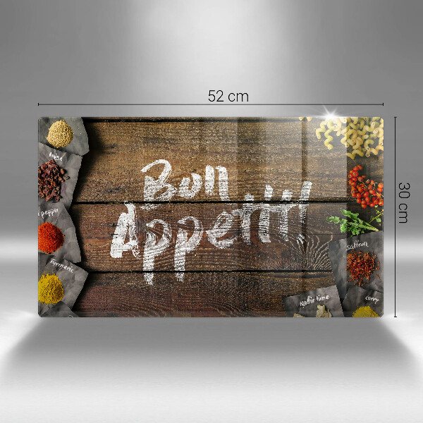 Protège plaque de cuisson Panneaux d'inscription Bon Appetit