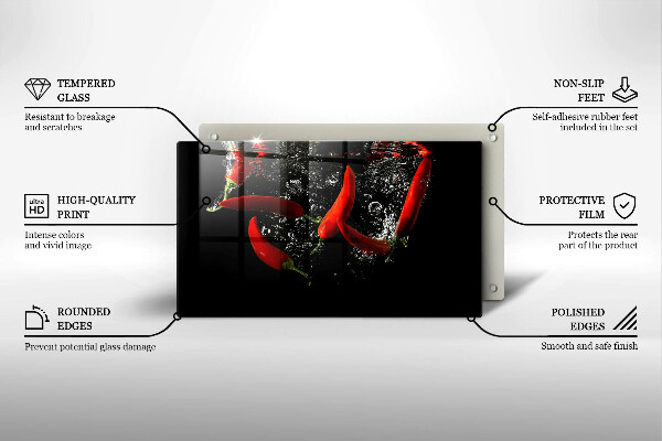 Protège plaque de cuisson Piments dans l'eau