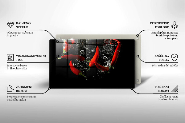 Protège plaque de cuisson Piments dans l'eau