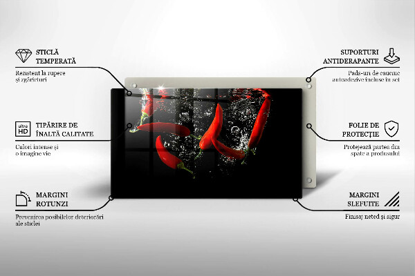 Protège plaque de cuisson Piments dans l'eau