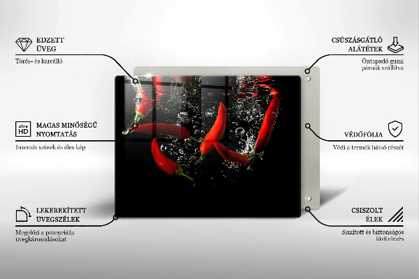 Protège plaque de cuisson Piments dans l'eau