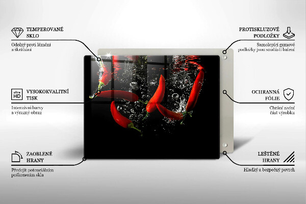 Protège plaque de cuisson Piments dans l'eau